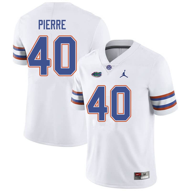 NCAA Florida Gators Jesiah Pierre Men's #40 Jordan Brand White Stitched Authentic College Football Jersey TEE8864IR